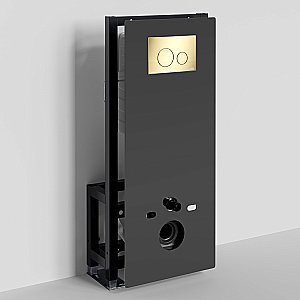 Инсталляция для унитаза WasserKraft Glan 66TLT.010.ME.BL.PG02 с кнопкой золото глянцевое купить в интернет-магазине сантехники Sanbest