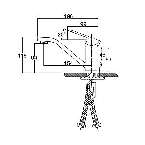 Смеситель для раковины Kaiser Sonat 34010 купить в интернет-магазине сантехники Sanbest
