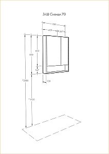 Зеркальный шкаф Акватон Сканди 70 белый/дуб рустикальный купить в интернет-магазине сантехники Sanbest