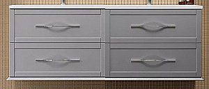 Тумба с раковиной Cezares TIFFANY 120 с двумя чашами Grigio Nuvola для ванной в интернет-магазине Sanbest