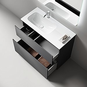 Тумба с раковиной Sancos Folk Floor FL100FLGS/FL100FRGS Grey soft для ванной в интернет-магазине Sanbest