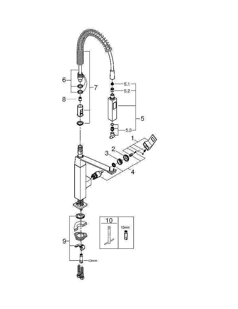 Смеситель для кухни Grohe Eurocube 31395000 хром купить в интернет-магазине сантехники Sanbest