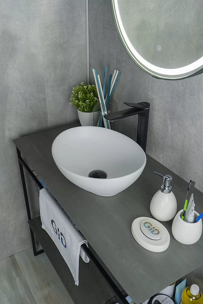 Раковина накладная Gid Lago 41 Nc900 51164 белая купить в интернет-магазине Sanbest