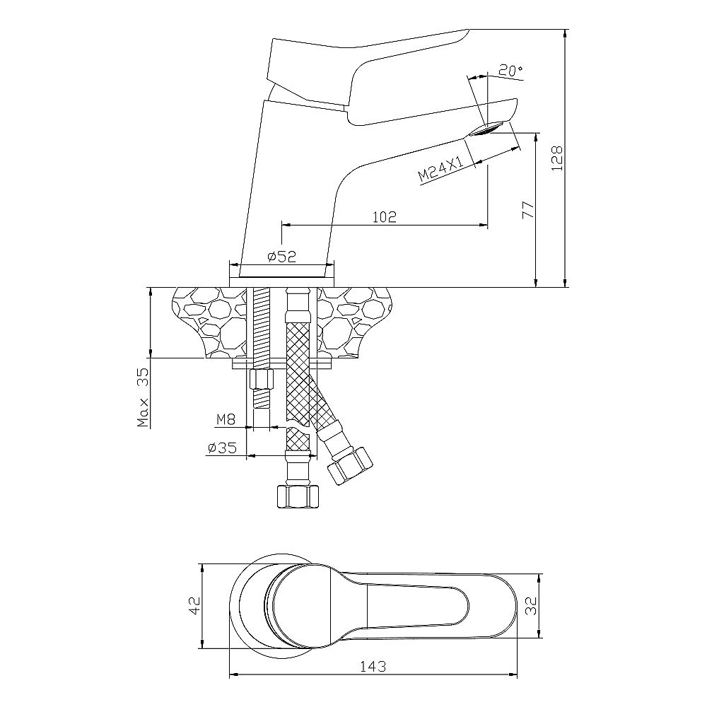 Смеситель для раковины Olive's IBIZA 19100IB хром купить в интернет-магазине сантехники Sanbest