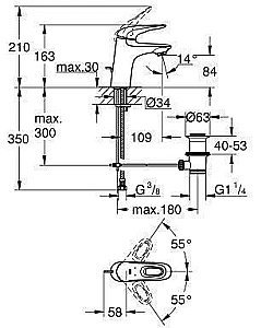 Смеситель для раковины Grohe Eurostyle 23564003 купить в интернет-магазине сантехники Sanbest