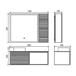 Тумба с раковиной Comforty Геленджик 120 белая матовая/раковина прозрачная для ванной в интернет-магазине Sanbest