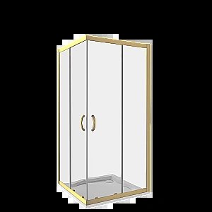 Душевой уголок Good Door JAZZ CR-80-C-G стекло прозрачное/профиль золото купить в интернет-магазине Sanbest