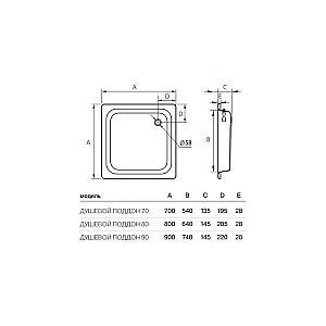 Душевой поддон Koller Pool CF801200E 80x80 сталь купить в интернет-магазине Sanbest