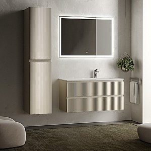 Тумба с раковиной Sancos SNOB R SNR100RCE Beige Soft правая/бежевая матовая для ванной в интернет-магазине Sanbest