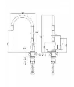 Смеситель для кухни Agger Easy A3100544 черный матовый купить в интернет-магазине сантехники Sanbest