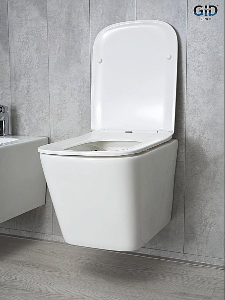 Унитаз подвесной Gid Tr2143 белый, безободковый, с крышкой микролифт купить в интернет-магазине Sanbest