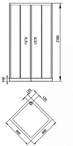 Душевой уголок Aquanet Alfa Cube 909-12 90х90 купить в интернет-магазине Sanbest