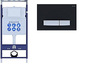 Инсталляция для унитаза Aquatek Easy Fix INS-0000010 с кнопкой KDI-0000026 черная матовая/никель купить в интернет-магазине сантехники Sanbest