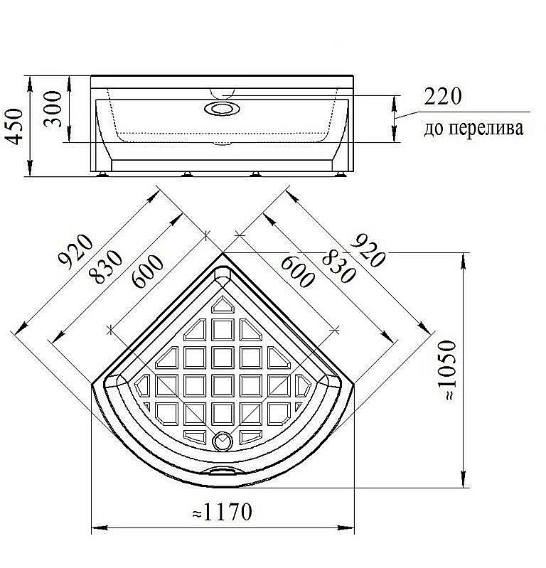 Душевой поддон Радомир 1-11-0-0-0-002 92x92 белый купить в интернет-магазине Sanbest