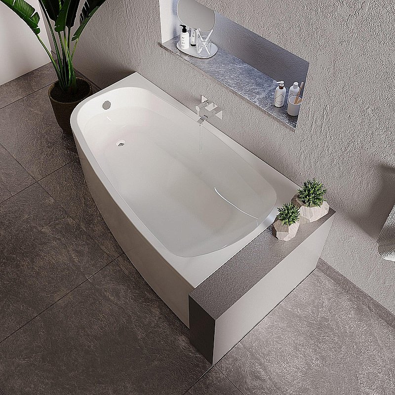 Ванна акриловая Радомир Рона 148х80 белая, слив золото купить в интернет-магазине Sanbest