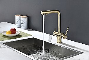 Смеситель для кухни Paulmark Serpentine Se213222-BR бронза купить в интернет-магазине сантехники Sanbest