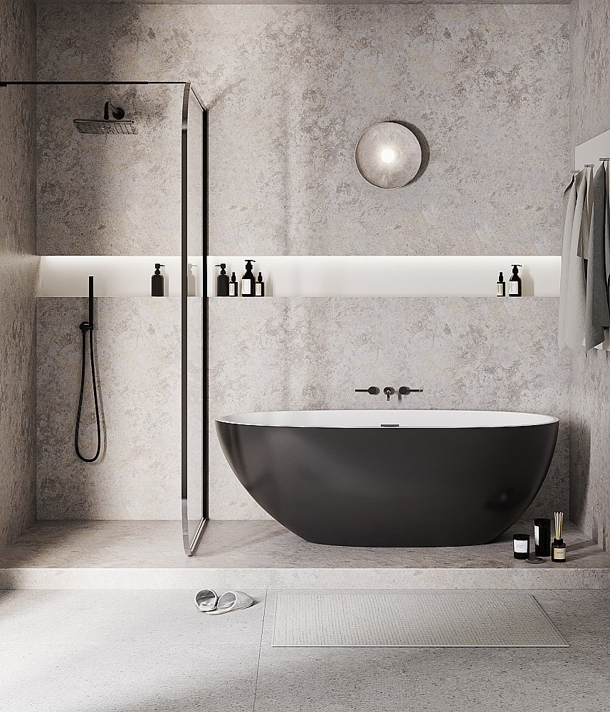 Ванна акриловая Grossman Fly GR-1104MB 170x75 белая, черная матовая купить в интернет-магазине Sanbest