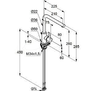 Смеситель для кухни Kludi L-INE S 408033975 черный купить в интернет-магазине сантехники Sanbest