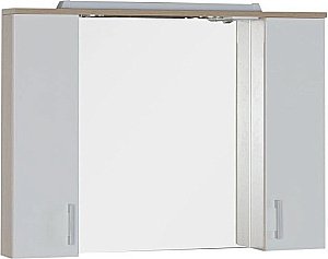 Зеркало со шкафом Aquanet Тиана 100 светлый дуб/белый в ванную от интернет-магазине сантехники Sanbest