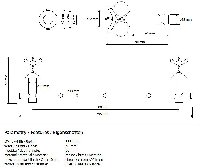 Держатель с крючками на радиатор Bemeta Rawell 134504222 купить в интернет-магазине сантехники Sanbest
