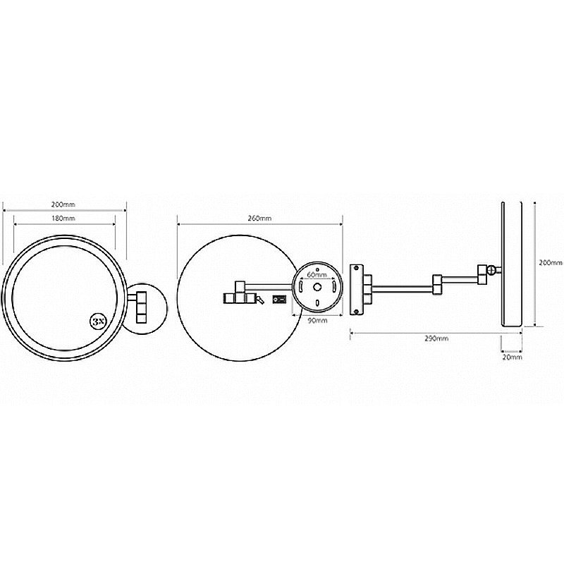 Зеркало косметическое Bemeta 112101142 хром купить в интернет-магазине сантехники Sanbest