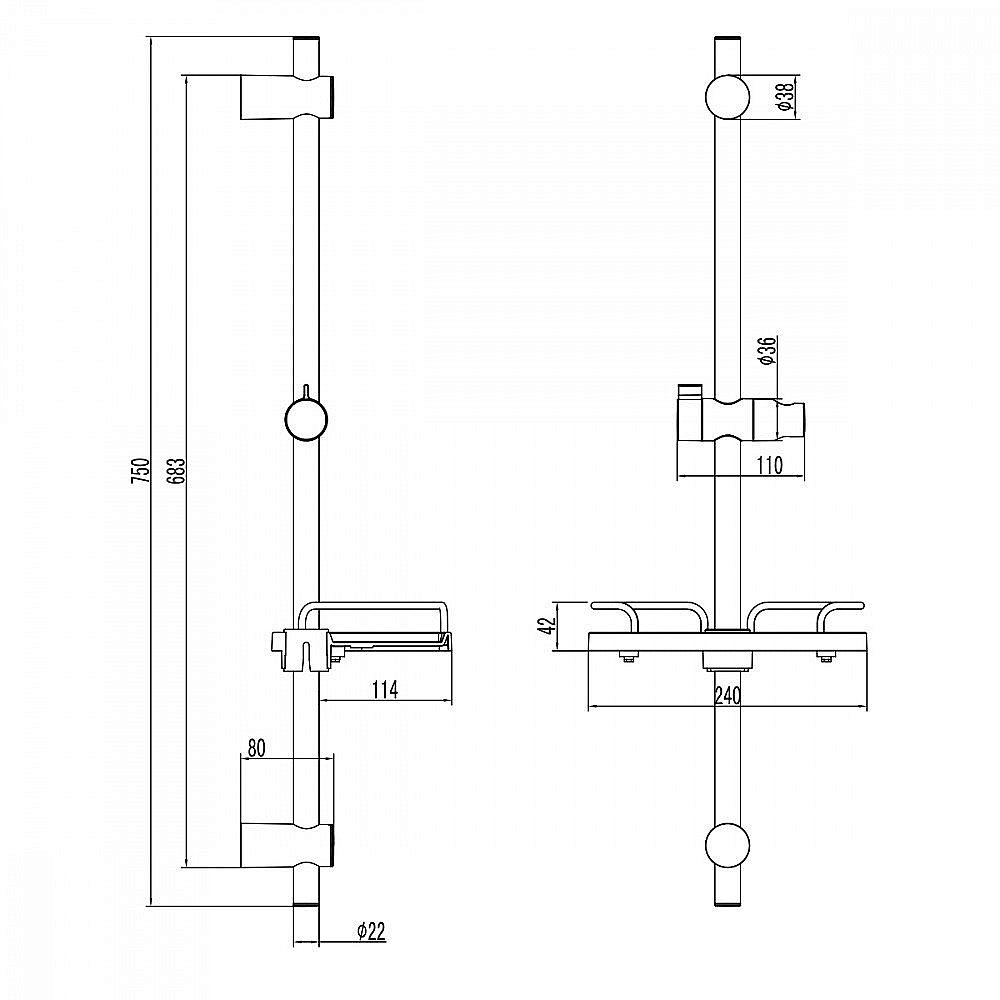 Душевая штанга Lemark Bronx LM3775GM купить в интернет-магазине сантехники Sanbest