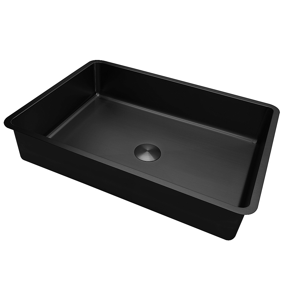 Раковина врезная снизу ABBER Wasser Kreis 52 AF2402MB черная матовая купить в интернет-магазине Sanbest
