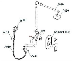 Душевая система WasserKRAFT Kammel 1800 A16830 купить в интернет-магазине сантехники Sanbest