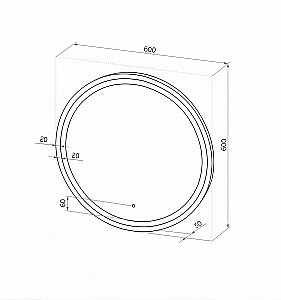 Зеркало Art&Max LIVORNO AM-Liv-600-DS-F-Nero в ванную от интернет-магазине сантехники Sanbest