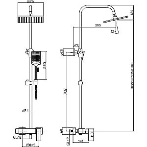 Душевая система Rush Thira TR3635-40Black черная матовая купить в интернет-магазине сантехники Sanbest