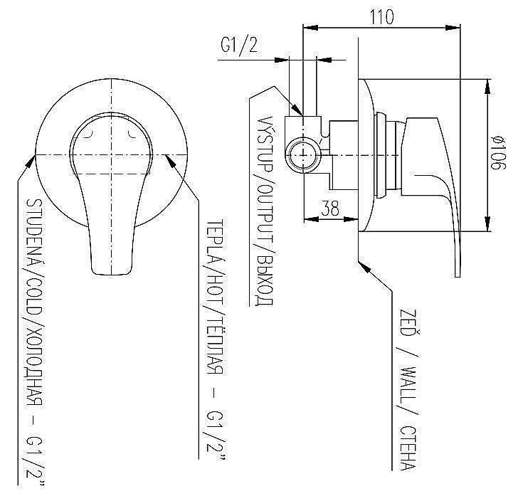 Смеситель для душа RAV-Slezak KONGO K083 купить в интернет-магазине сантехники Sanbest