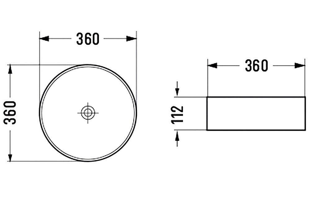 Раковина накладная CeramaLux NC 36 GL10 прозрачная купить в интернет-магазине Sanbest