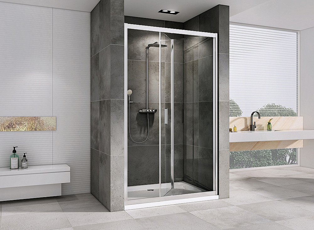 Душевая дверь ABBER Sonnenstrand 110 AG07110 стекло прозрачное/профиль хром купить в интернет-магазине Sanbest