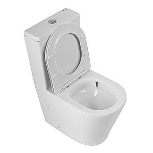 Унитаз напольный BelBagno FLAY-TOR BB2149CP-TOR/SC белый, с крышкой микролифт, с бачком, безободковый, слив-торнадо купить в интернет-магазине Sanbest