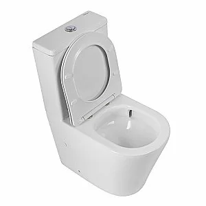 Унитаз напольный BelBagno FLAY-TOR BB2149CP-TOR/SC белый, с крышкой микролифт, с бачком, безободковый, слив-торнадо купить в интернет-магазине Sanbest