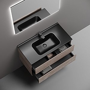 Тумба с раковиной Sancos Marmi 2.0 90 MR2.090EG дуб галифакс натуральный для ванной в интернет-магазине Sanbest