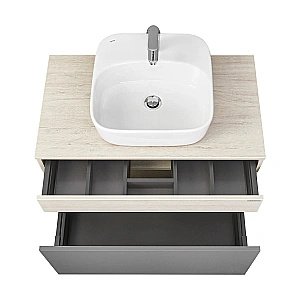 Тумба с раковиной Акватон Лофт Урбан 80 графит\орегон для ванной в интернет-магазине Sanbest