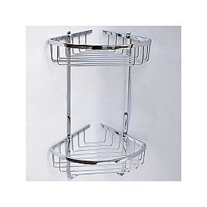 Полка двойная угловая Magliezza Fiore 80102 хром купить в интернет-магазине сантехники Sanbest