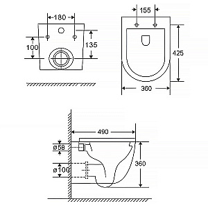 Инсталляция для унитаза Azario AZ-8010-1000 купить в интернет-магазине сантехники Sanbest