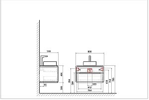 Тумба с раковиной Art&Max AM-Genova-800-2C-SO-CH/AM-78109 Бетон хафит для ванной в интернет-магазине Sanbest