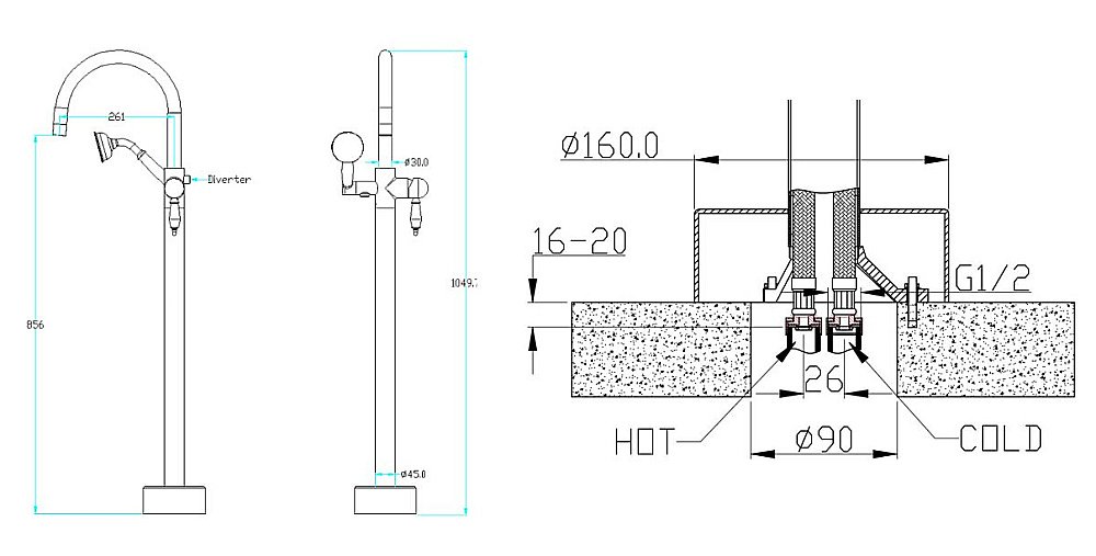 Смеситель напольный для ванны Boheme Imperiale 289 купить в интернет-магазине сантехники Sanbest