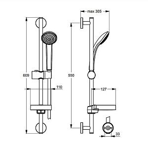 Душевой гарнитур Ideal Standard Idealrain B9501AA купить в интернет-магазине сантехники Sanbest