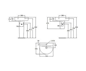 Раковина на полупьедестале Ideal Standard Connect E785401 купить в интернет-магазине Sanbest