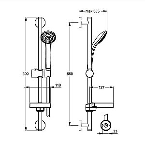 Душевой гарнитур Ideal Standard Idealrain B9501AA купить в интернет-магазине сантехники Sanbest