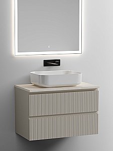 Тумба с раковиной Sancos SNOB T 80 со столешницей, бежевая матовая для ванной в интернет-магазине Sanbest