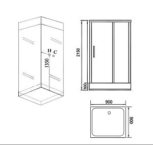 Душевая кабина Grossman GR161 90x90 прозрачная/белая купить в интернет-магазине Sanbest