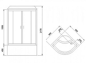 Душевая кабина Royal Bath Practic 90х90 RB 90BK1-M-BL стекло матовое/профиль черный купить в интернет-магазине Sanbest