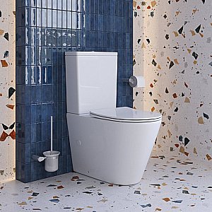 Унитаз напольный BelBagno FLAY-TOR BB2149CP-TOR/SC белый, с крышкой микролифт, с бачком, безободковый, слив-торнадо купить в интернет-магазине Sanbest