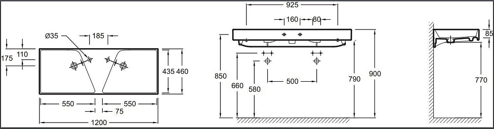 Раковина Jacob Delafon RYTHMIC 120 EXM112-00 белая купить в интернет-магазине Sanbest