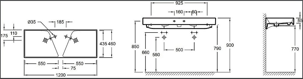 Раковина Jacob Delafon RYTHMIC 120 EXM112-00 белая купить в интернет-магазине Sanbest